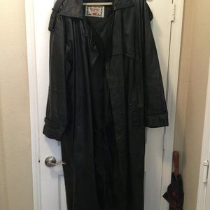 Price Drop! Euro Mond of CA men's full length, BLK, genuine leather, trench Coat
